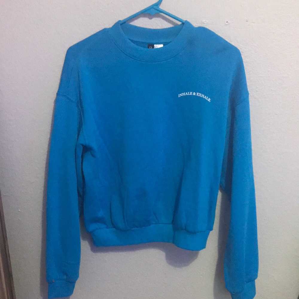 Inhale exhale H&M teal small sweatshirt